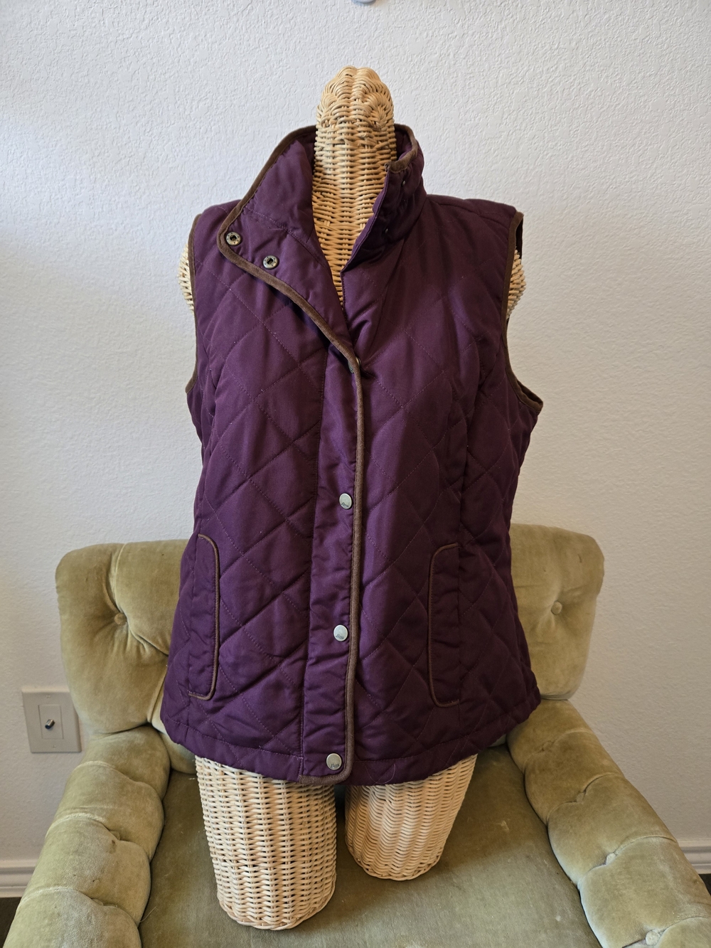 G.H. Bass & Co. Quilted Sleeveless Vest - Deep Plum
